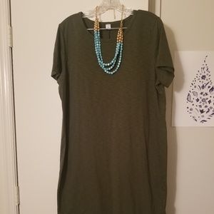 Green t-shirt dress